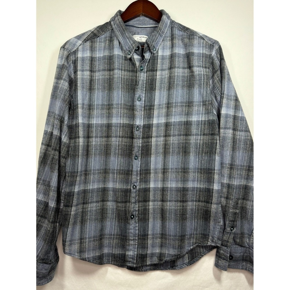 Eighth Avenue Mens Plaid Button Down Long‎ Sleeve Shirt, X-Large, Cotton